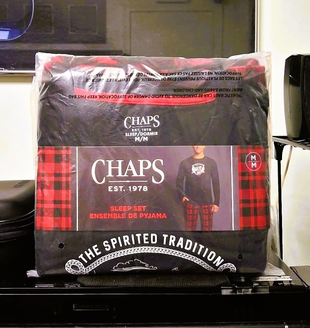 Gift for Him Chaps Men's 2-pc Sleep Set Black L/S Top Med. NWT - photo 3