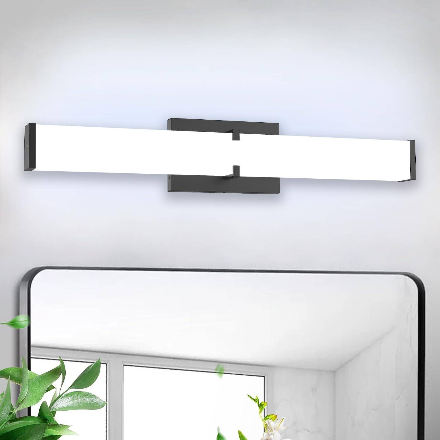 24" Black LED Bathroom Vanity Light & Night Light, Stepless Dimm - photo 3