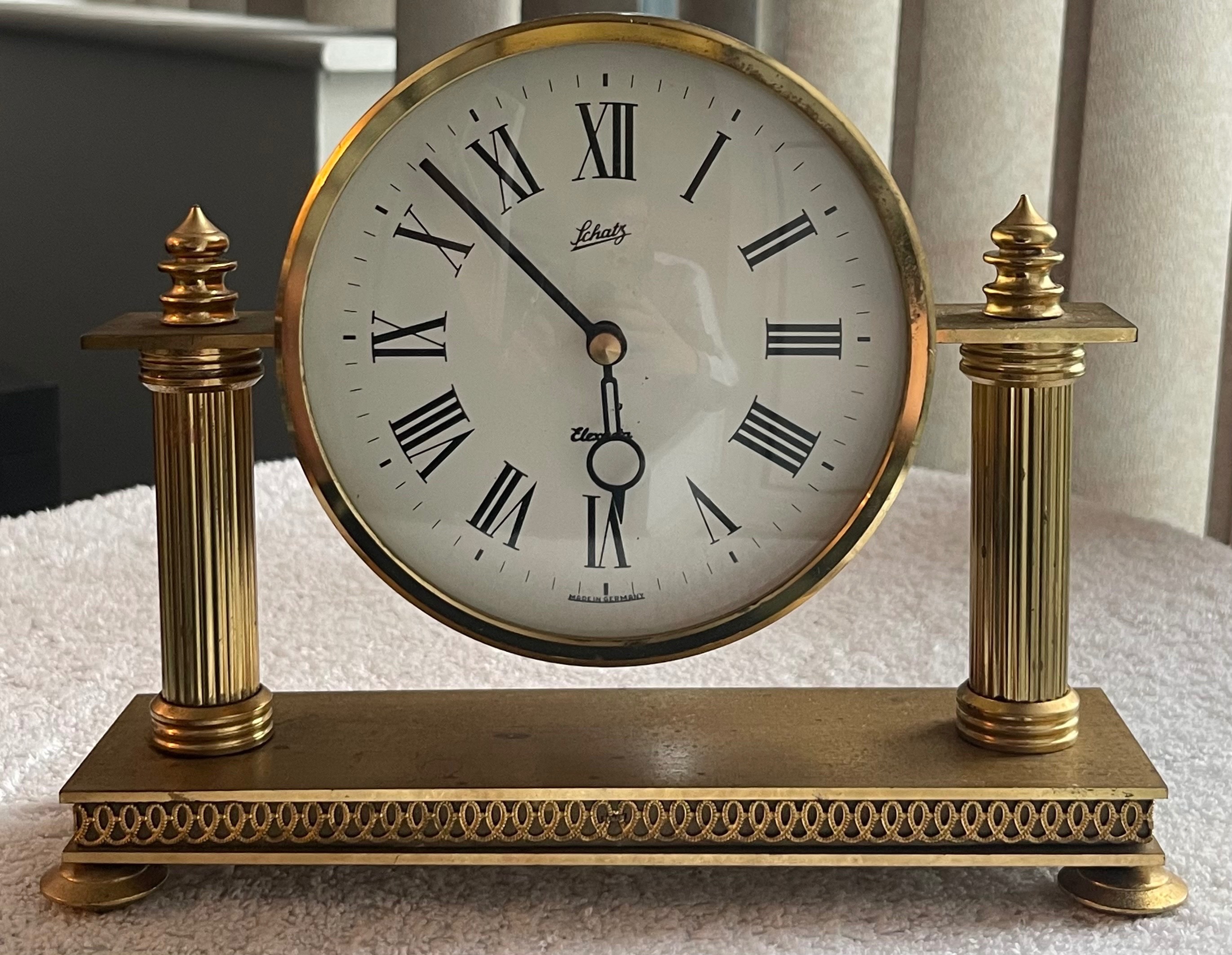 Vintage Working Schatz Elexacta German Brass Clock