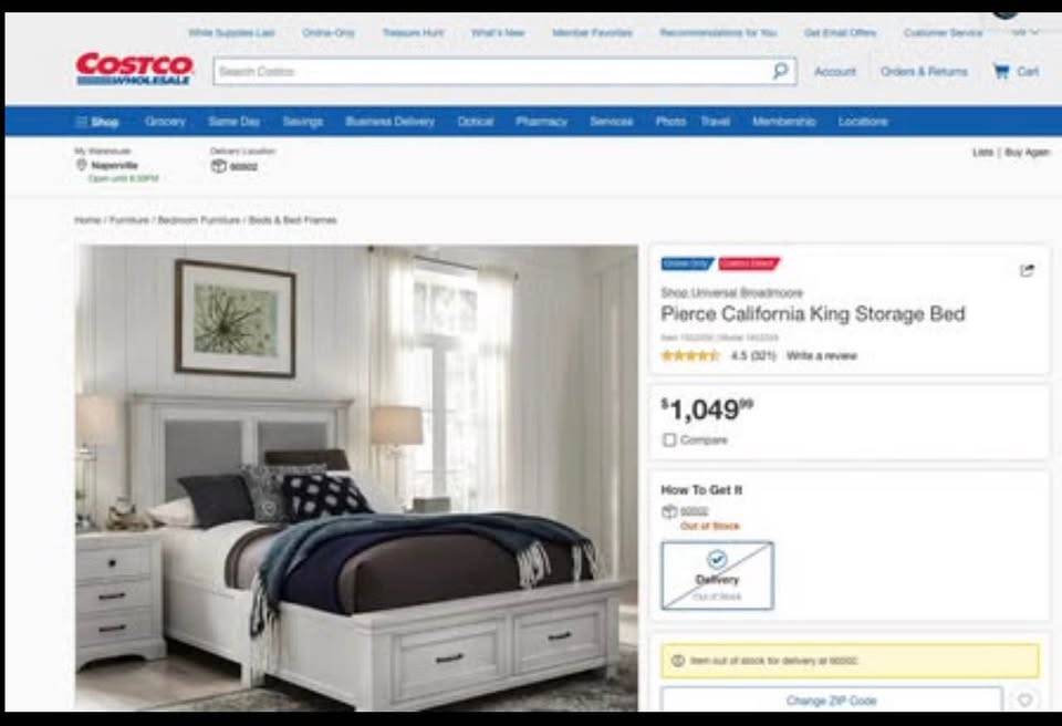 Pierce Cal King Storage Bed Frame Antique White w/ USB - photo 3