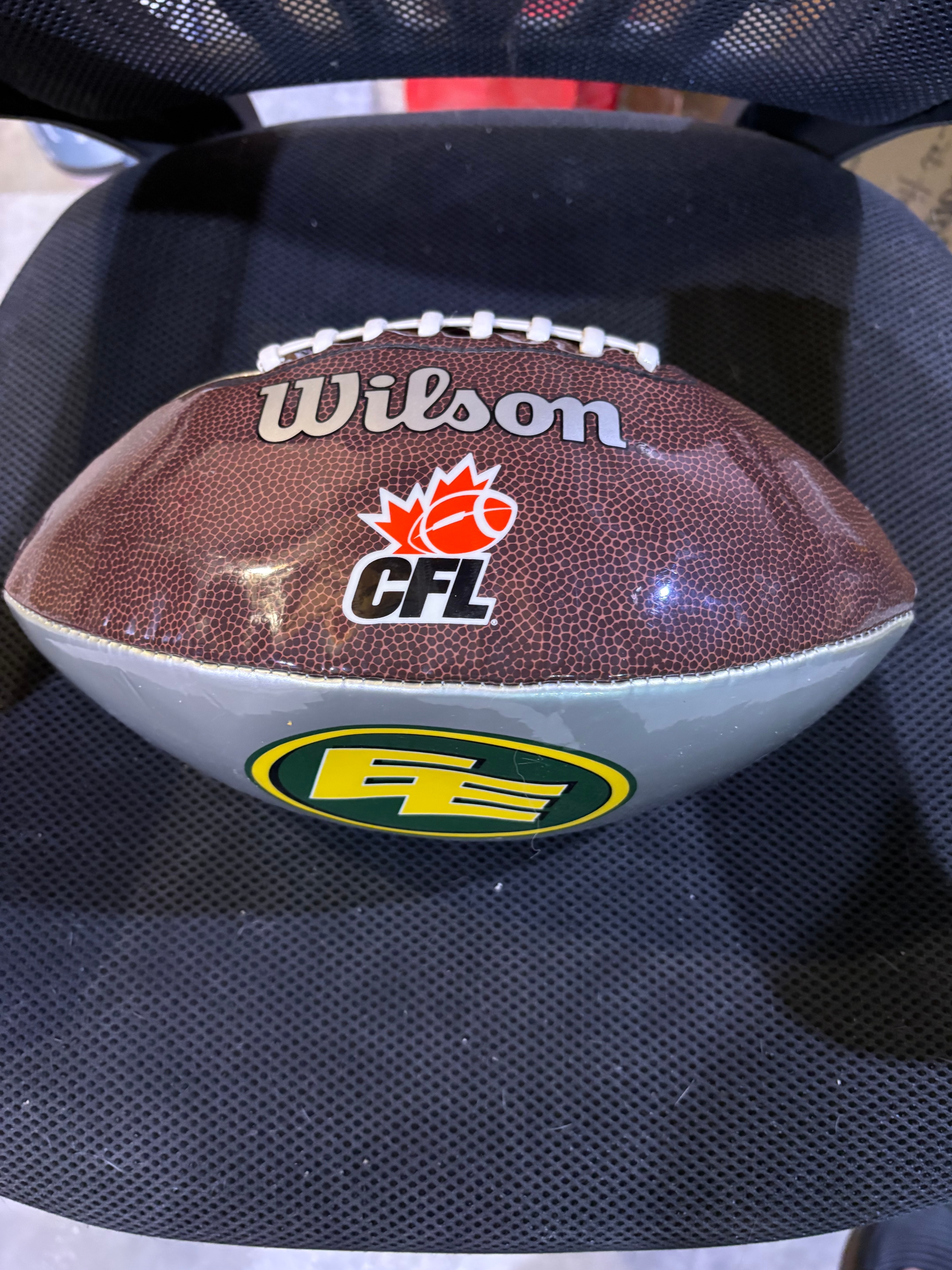 Wilson Edmonton Eskimos CFL Football Signed - photo 2
