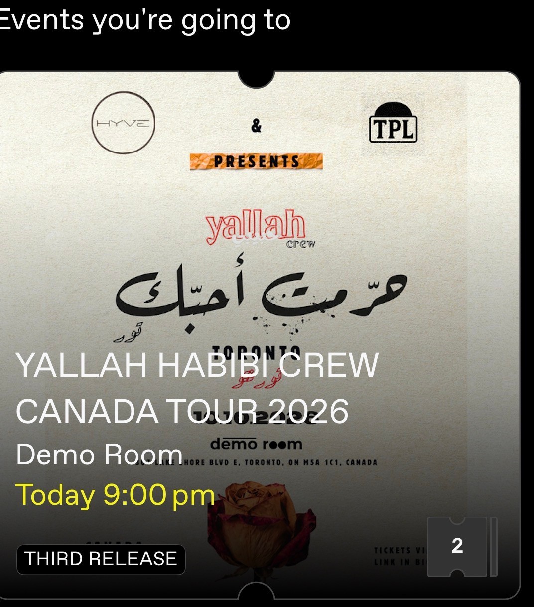 Yallah Habibi Crew Canada Tour 2026 Ticket
