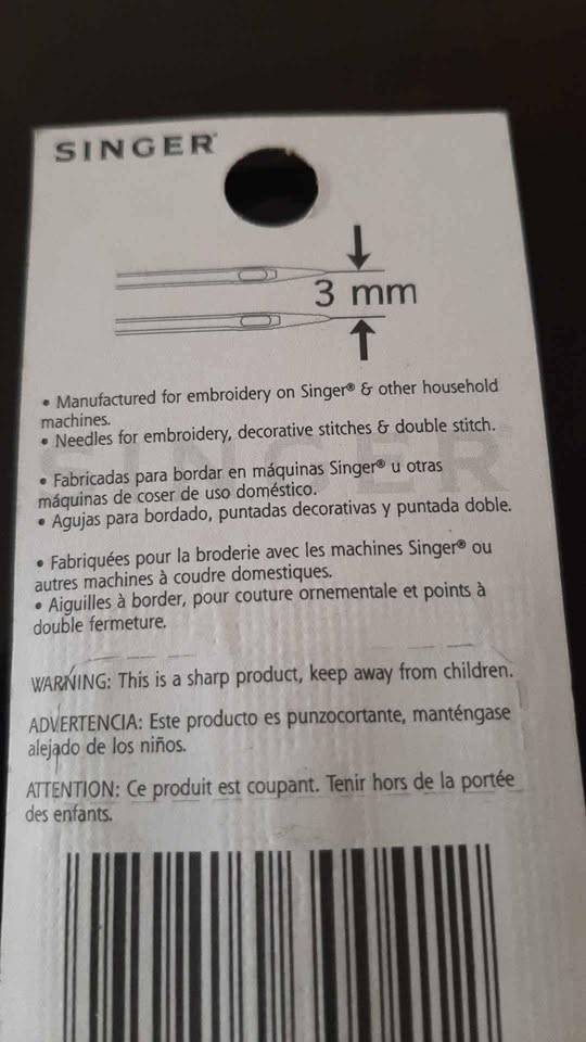 1 pack Sewing Machine Singer 3mm Twin Needles #2025 - photo 3