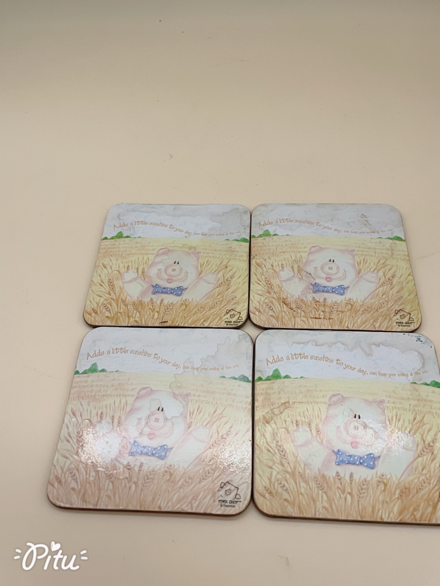 FREE - 4x Cute Pig Coasters - Drink Coaster