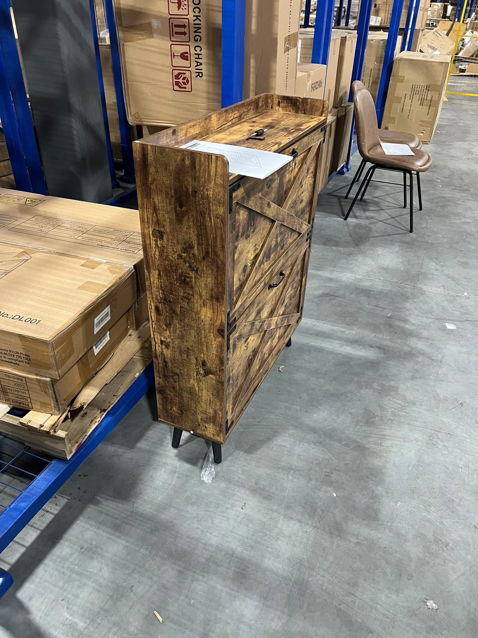 Shoe Cabinet $199 👟 Brand New – 2-Door, Rustic Brown - photo 5