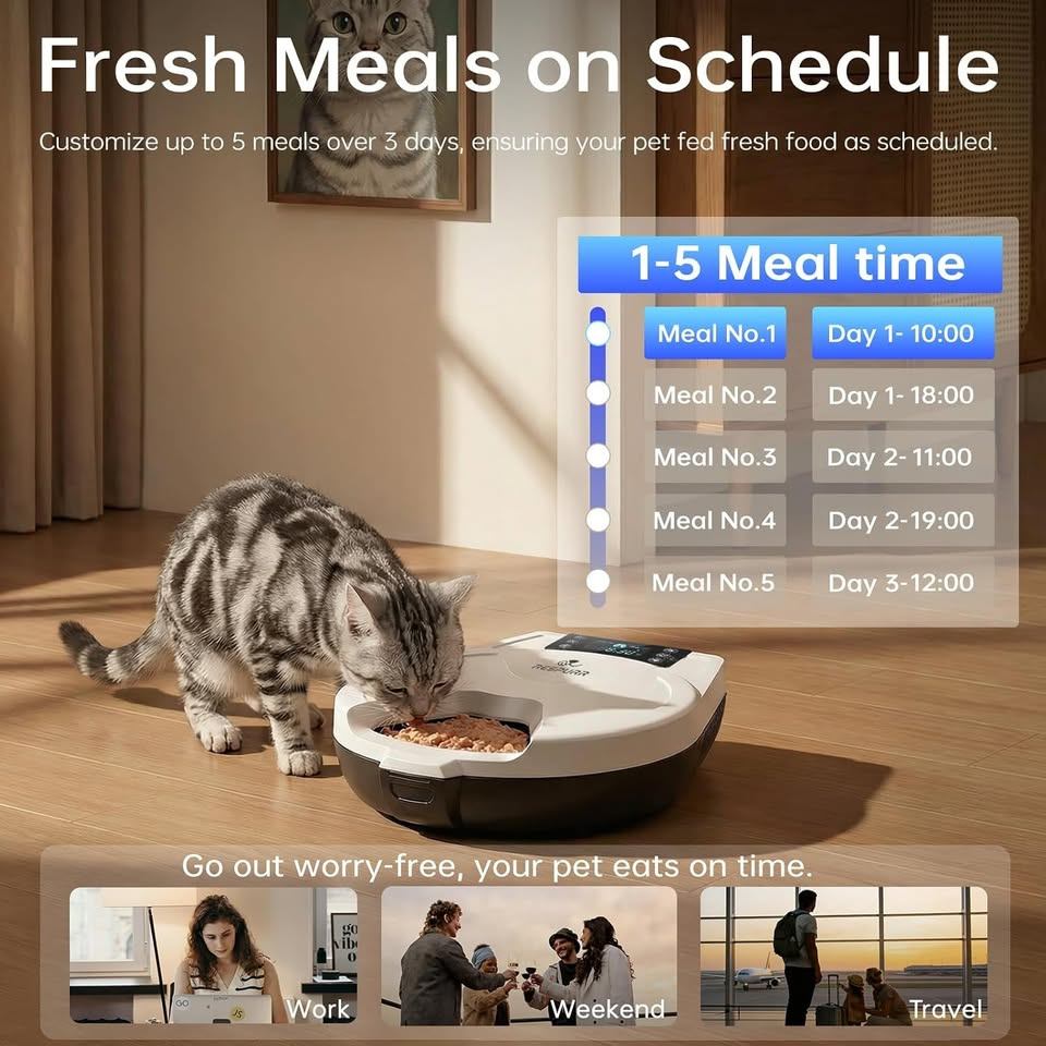 RESPURR Automatic Refrigerated Wet Food Cat Feeder – 5 Meals - photo 4