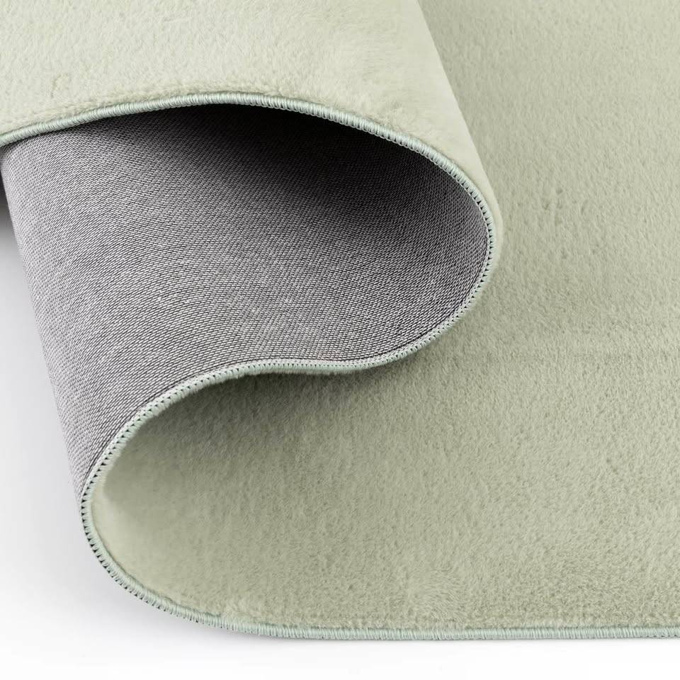 4x6 Faux Fur Area Rug Sage Green Soft (New)