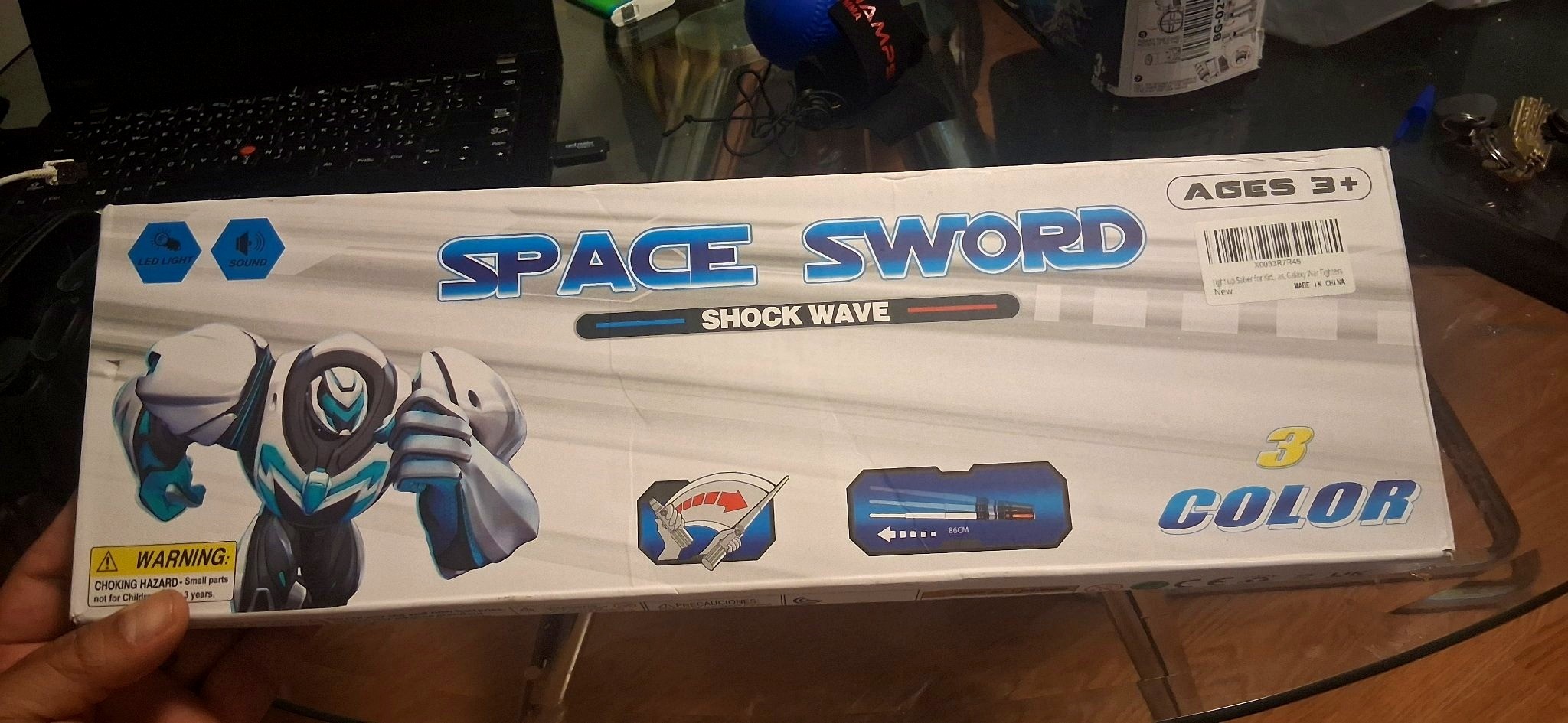3-Pack LED Space Swords Light-Up Sabers with Sound