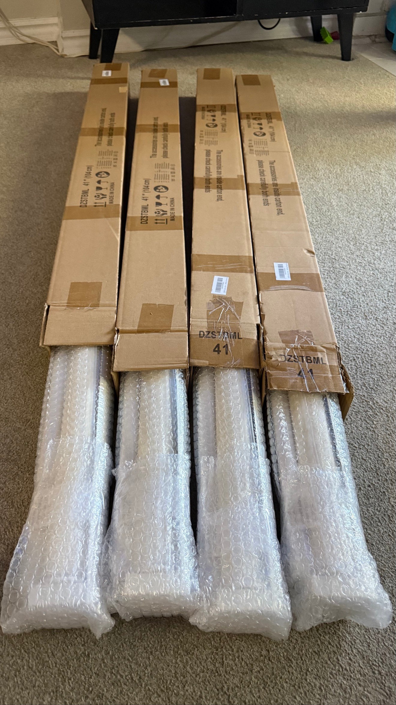 4X 41"W x 72"H Cordless Zebra Blinds, Wood Grain - photo 3