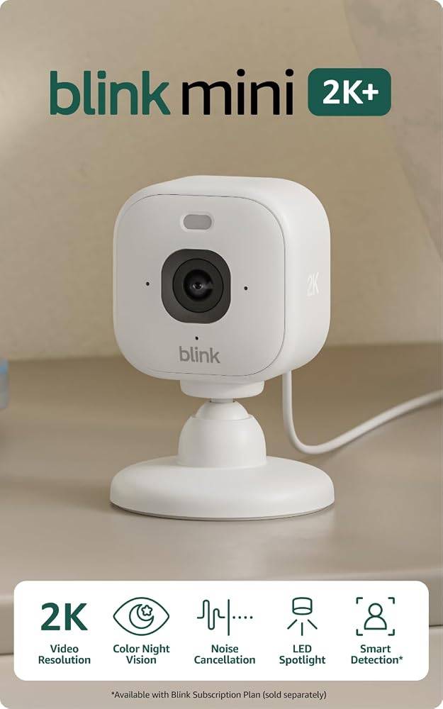 Blink Mini 2K+ Indoor Security Camera - NEW, White