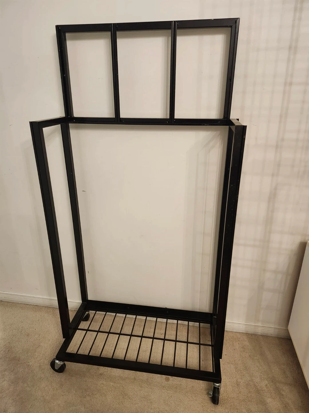 Black Metal Garment Rack with Wheels - photo 3