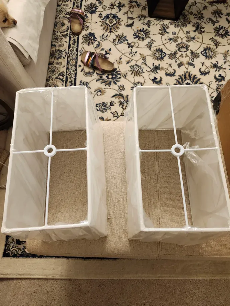 Set of 2 White Fabric Lamp Shades
