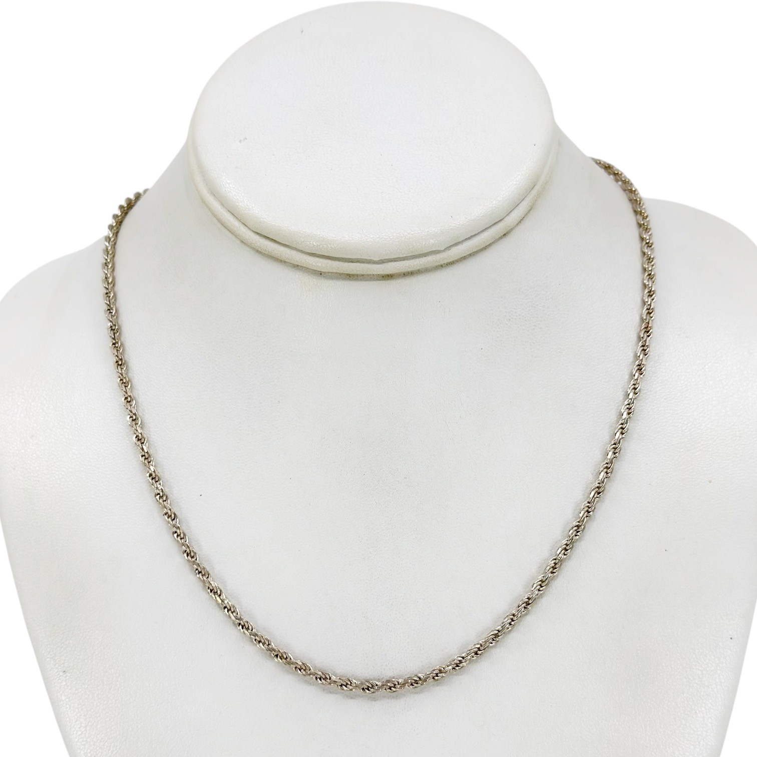 vintage sterling silver rope link chain necklace - GM1057 - photo 3