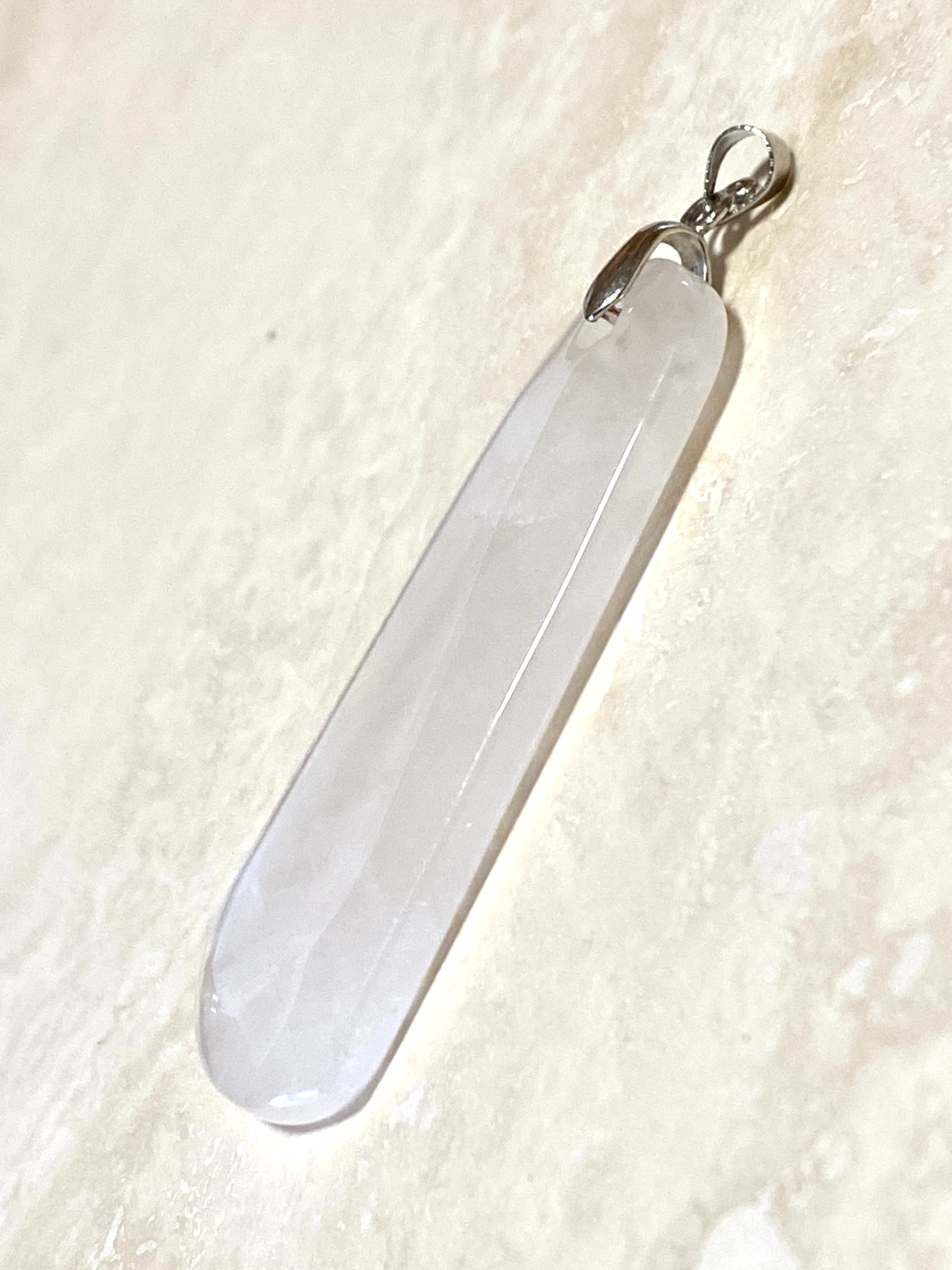 Pale Pink Rose Quartz Pendant, Large Genuine Gemstone =Pendant - photo 3