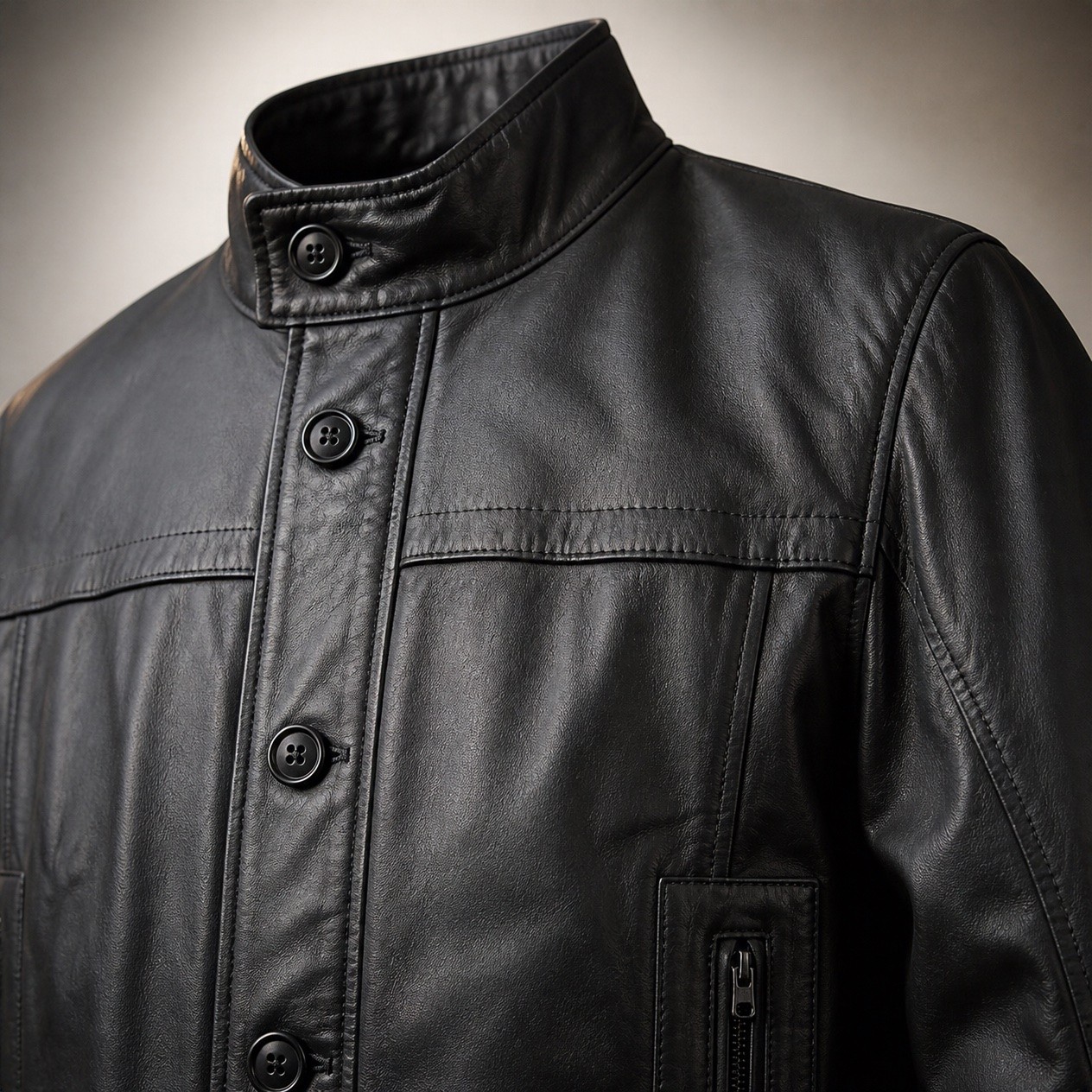 JKT-066 — Men's leather 3/4 car coat — brand new, size L - photo 4