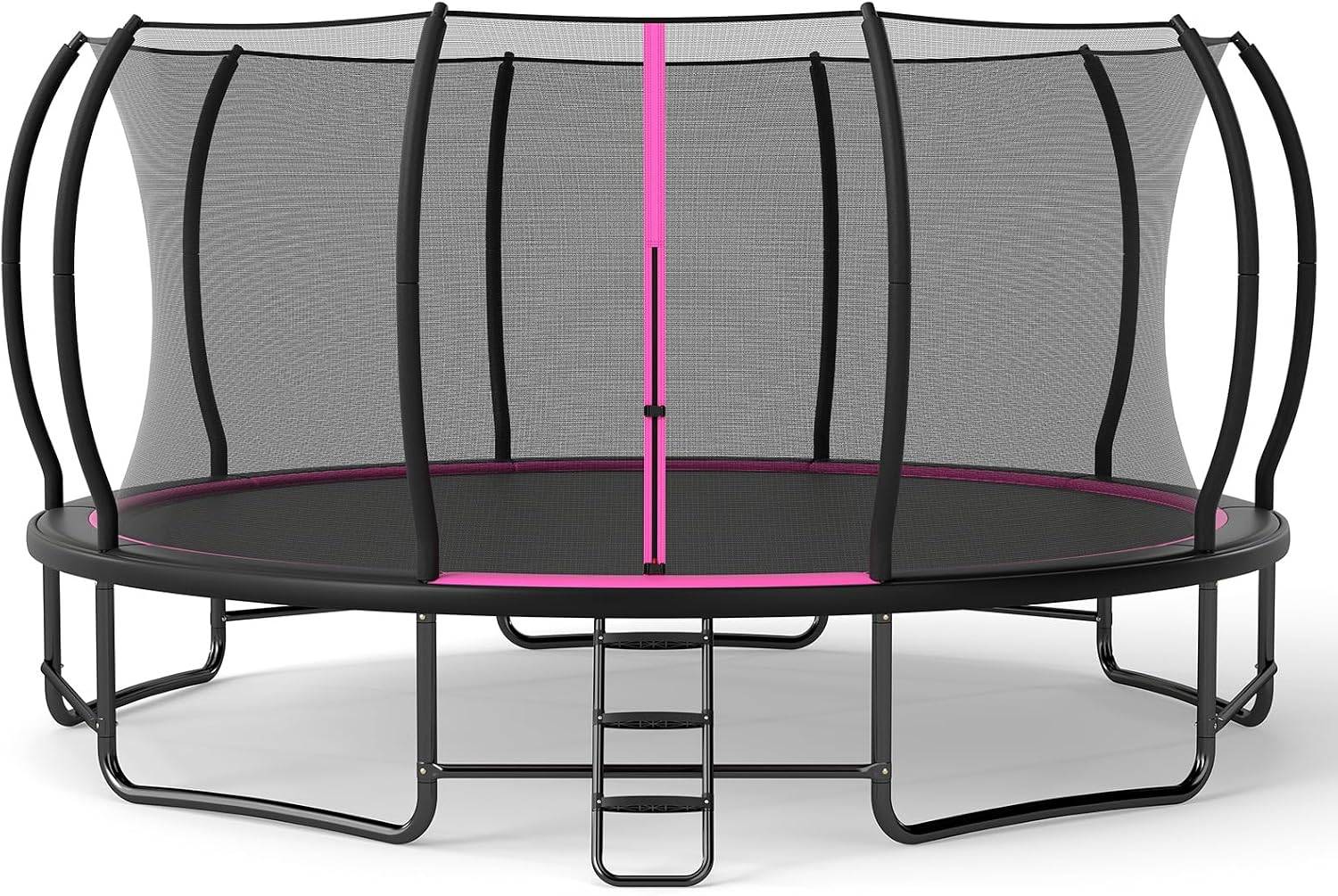 GYMAX 16FT Outdoor Trampoline Enclosure Net Ladder 550LBS