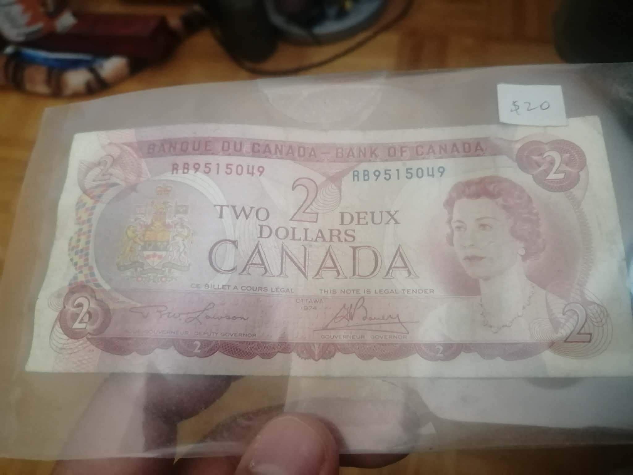 Antique 1974 Queen Elizabeth II Canada TWO