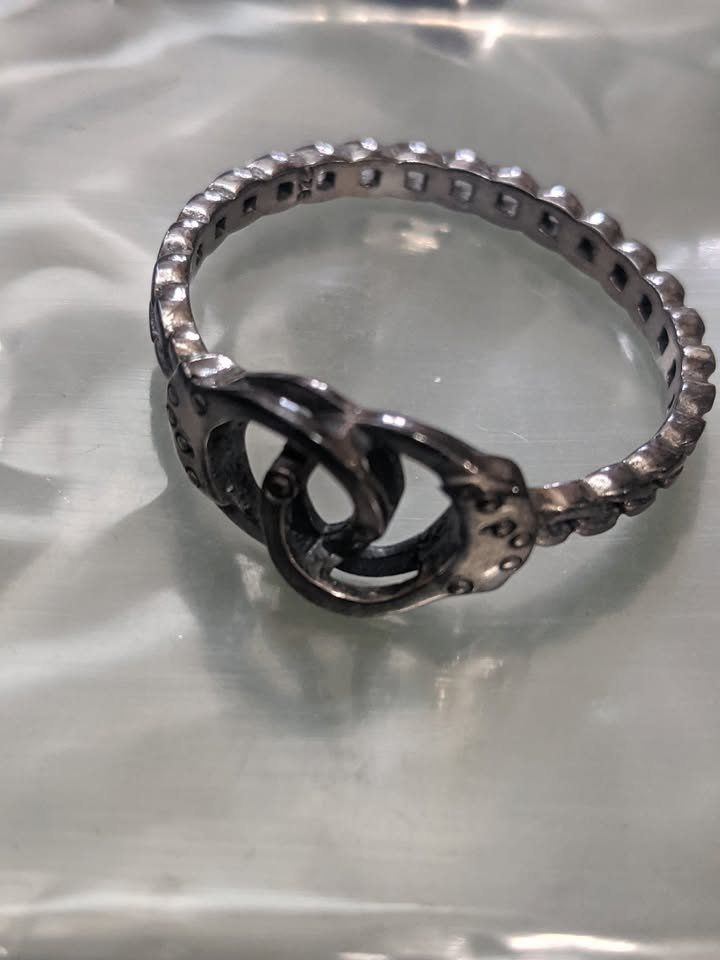 Silver Phantom Jewelry Handcuff Ring, 925 Sterling Silver,Size13 - photo 2