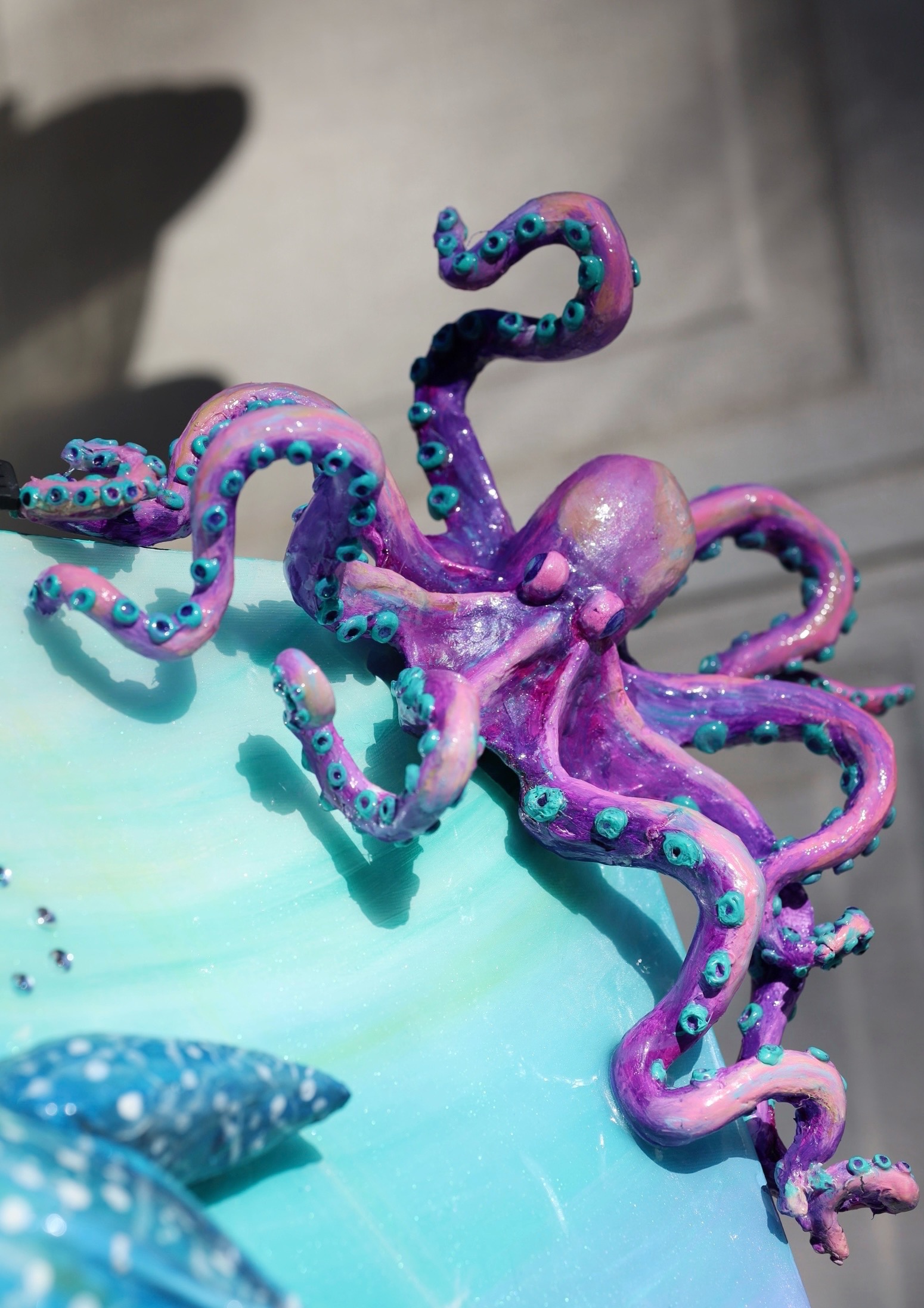 Original textured ocean painting — marine life 3D-style artwork - photo 2