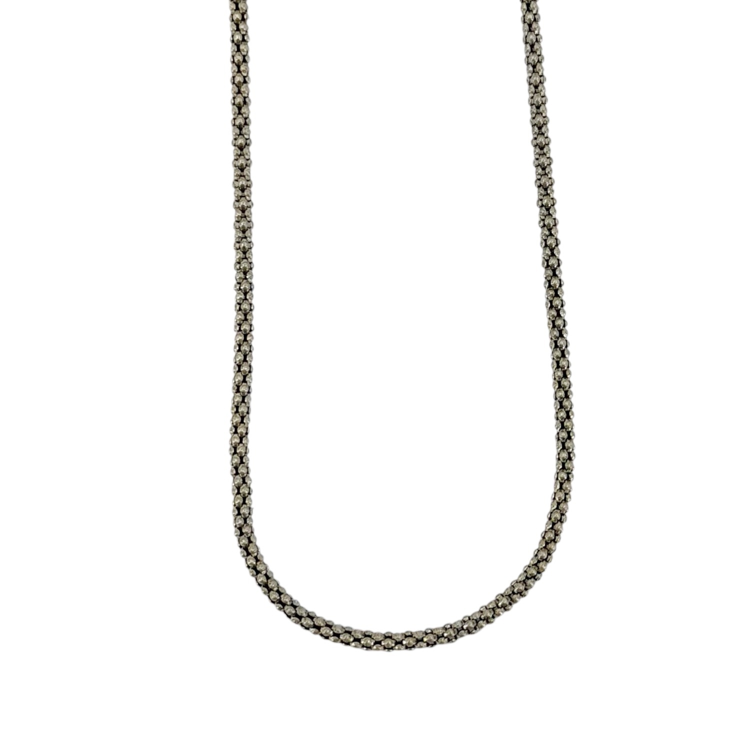 vintage sterling silver popcorn chain necklace