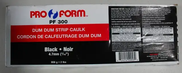 Pro Form PF 300 Dum Dum Strip Caulk Sealer - Black, 2 lbs