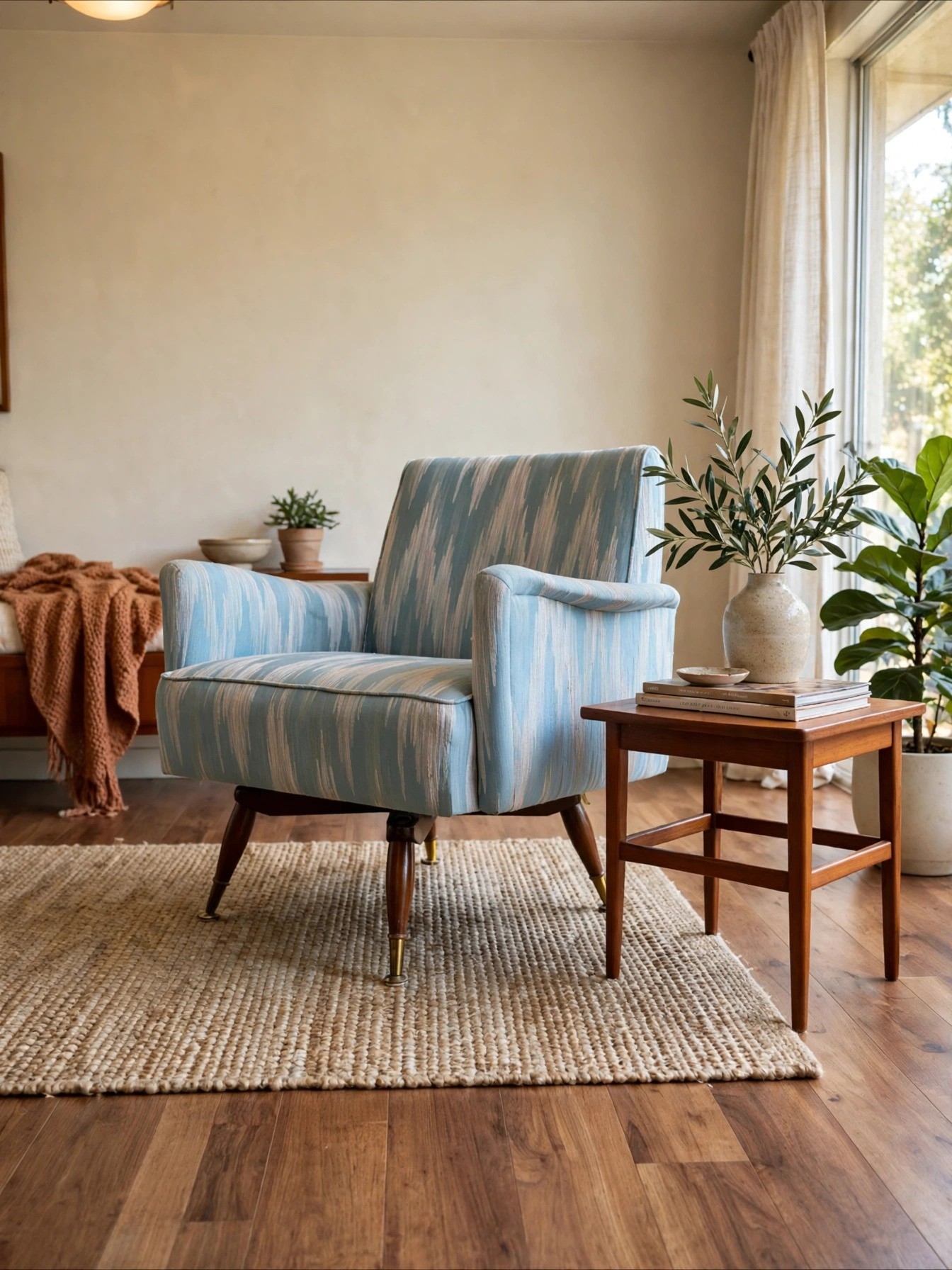 Vintage Mid-Century Modern Swivel Armchair Rocker - photo 2