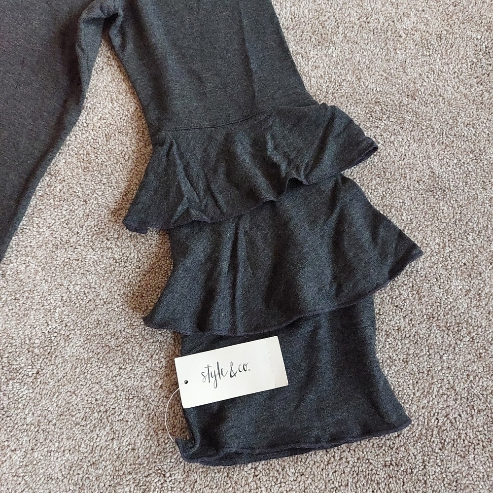 Style & Co. Dark Gray Long Sleeve Top Size M NWT Stretchy - photo 3