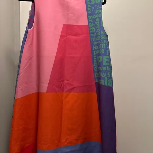 Unique sleeveless Colour-block midi dress