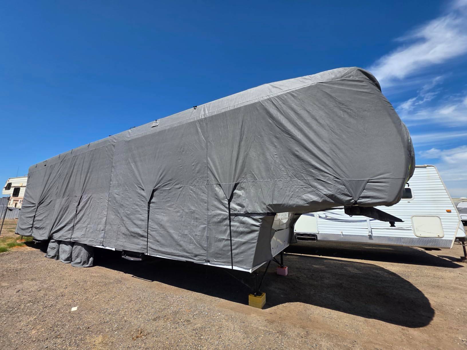 RV Cover 24-27 FT Travel Trailer, 8-Layer , 4 Tire & Jack Covers
