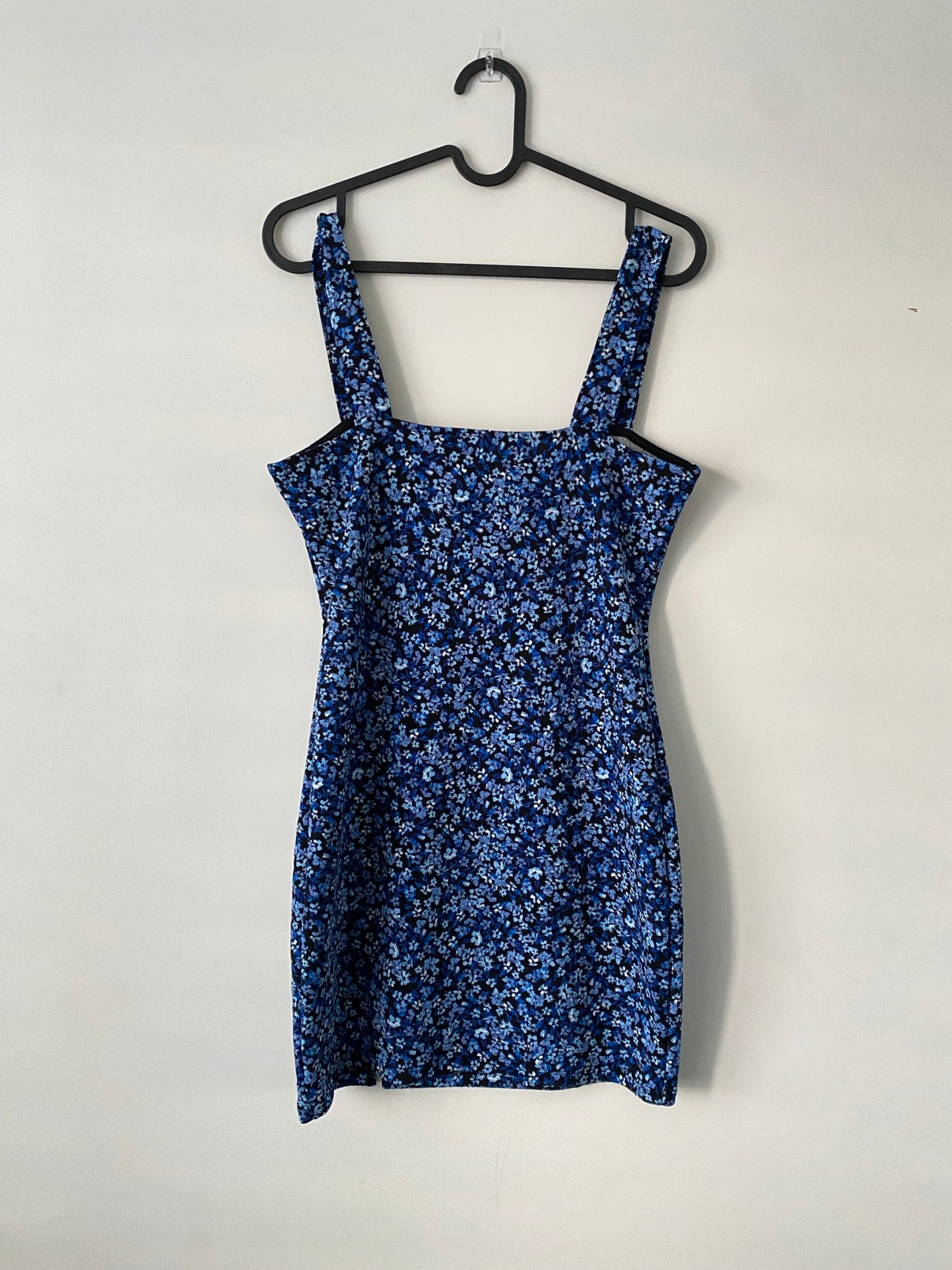 H&M Divided Blue Floral Bodycon Mini Dress, Size M - photo 3