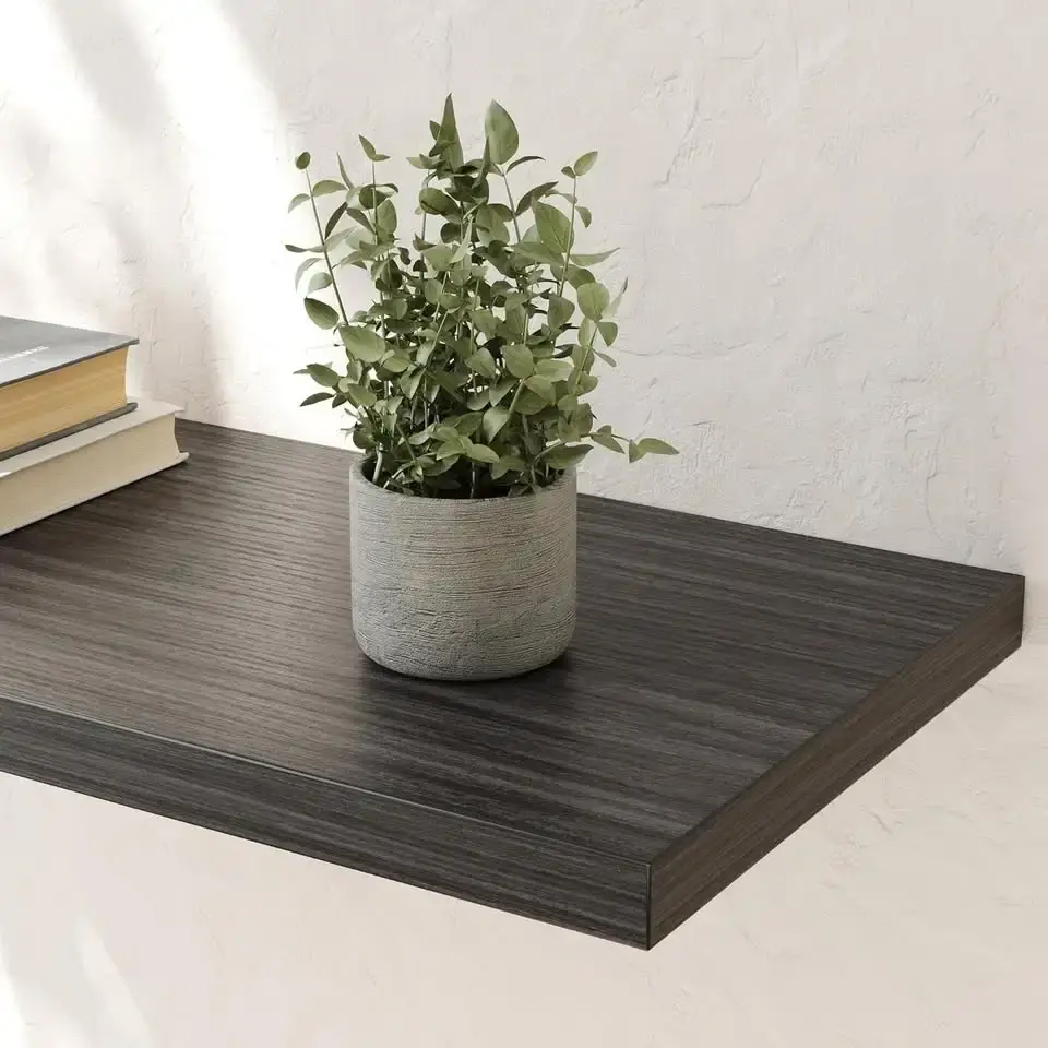 Wall Shelf Set of 1 Dark Wood Floating Shelves 30 in W x 10 in D - photo 4