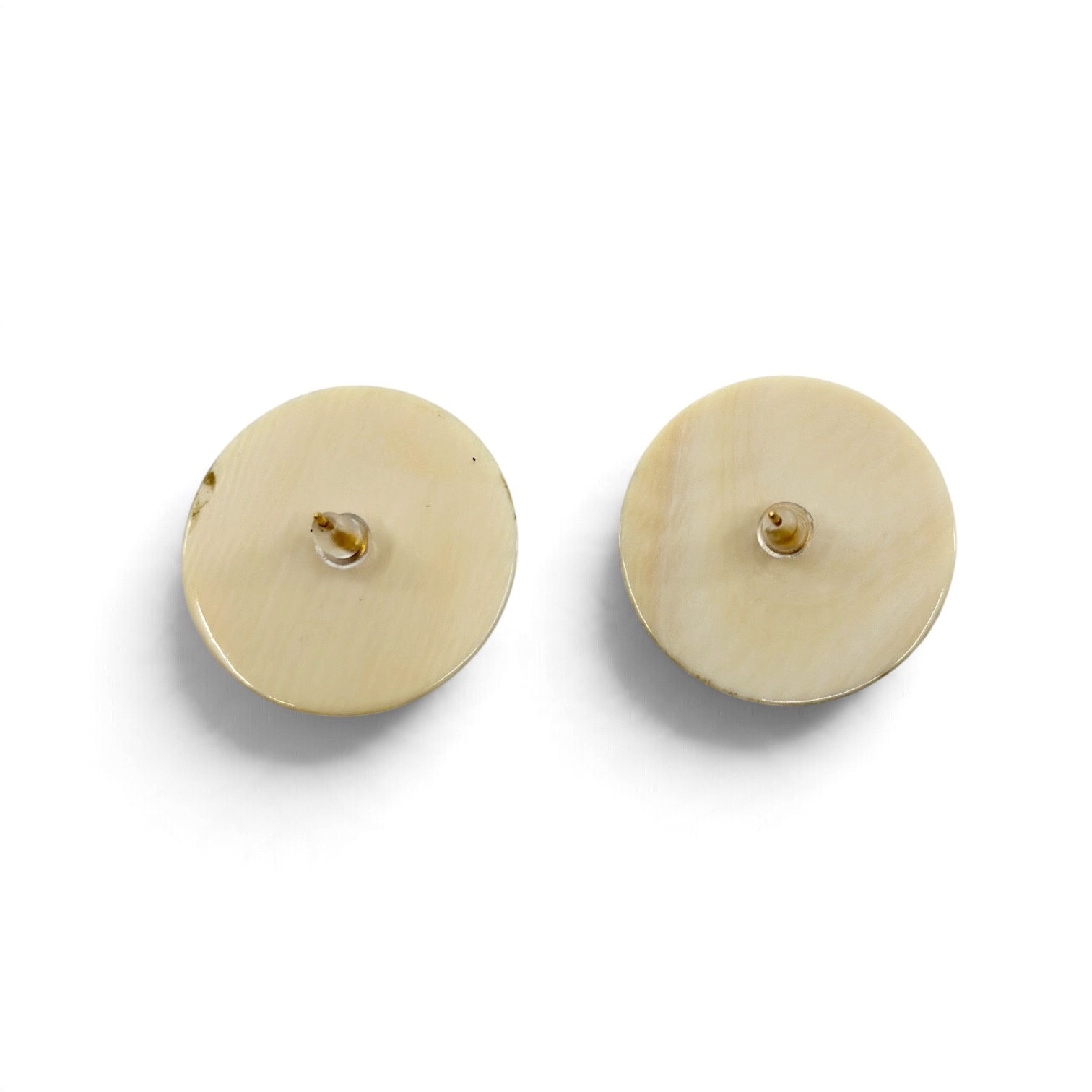 Vintage Japanese hand painted bone earrings - GM1102 - photo 2