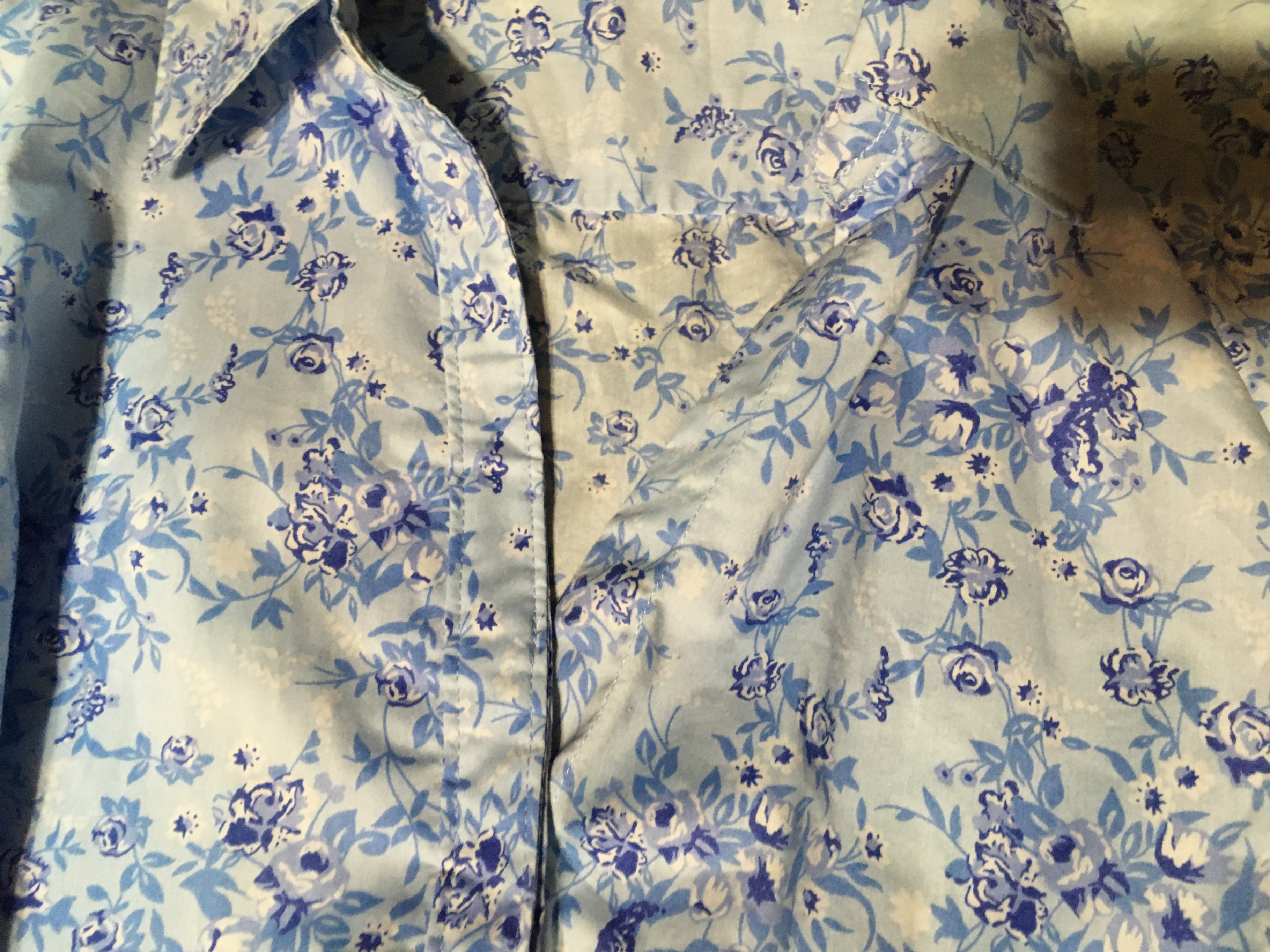 BASIC EDITIONS WOMAN BUTTON UP SHIRT FLORAL BLUE FLOWERS 1X - photo 5