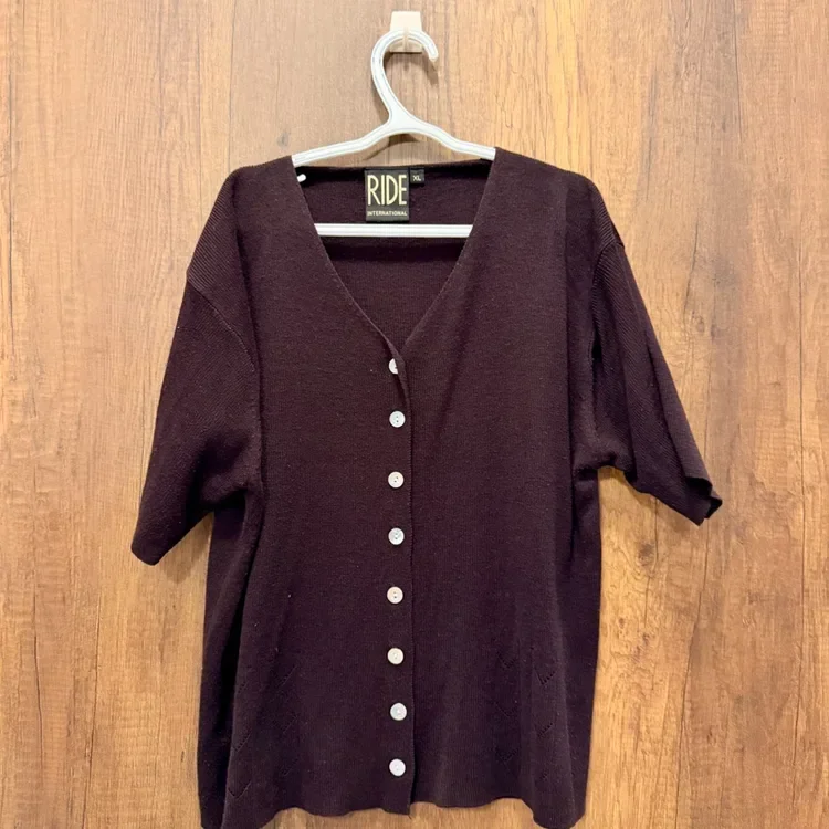 RIDE Knit Cardigan — Chocolate Brown, Size XL