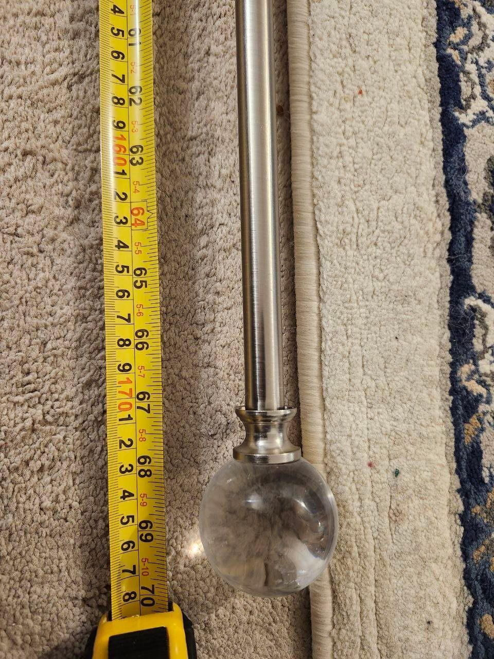 Curtain Rods with Acrylic Ball Finials – Set of 3