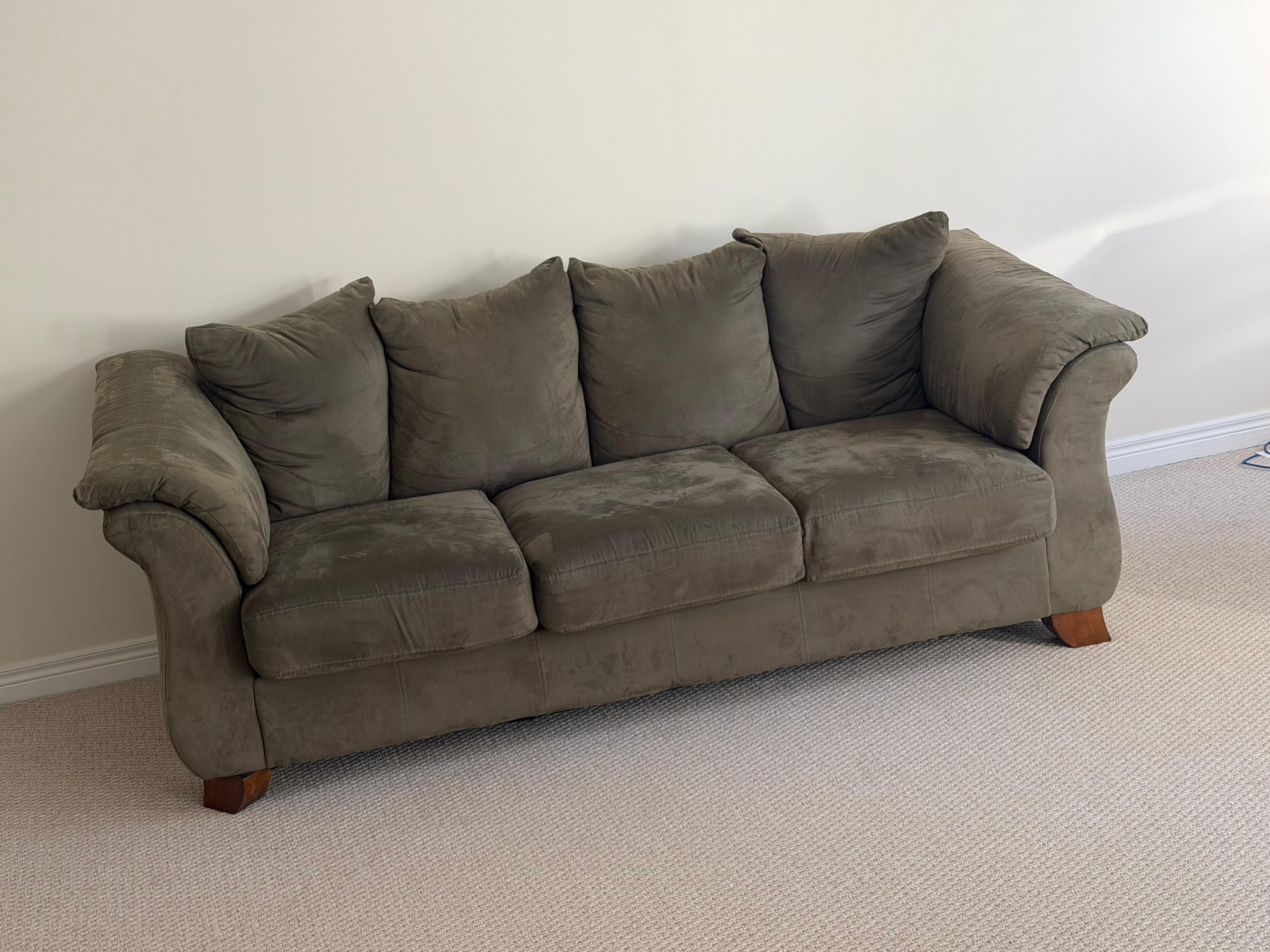 Olive Green 3-Seater Sofa