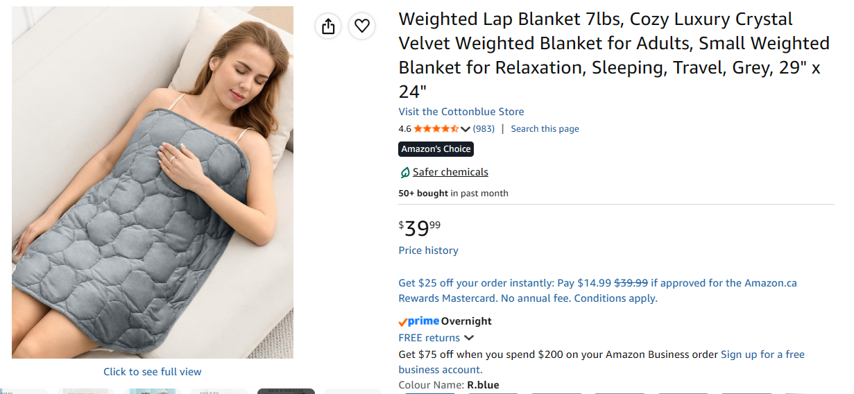 Weighted Lap Blanket - 29"x24" - photo 5