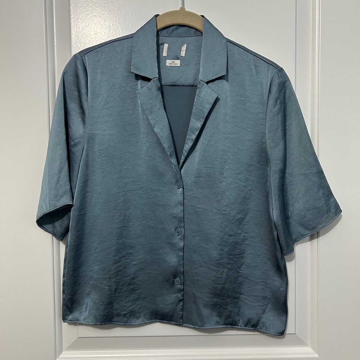 Wilfred Slate Blue Satin Shirt – 2XS, Like New