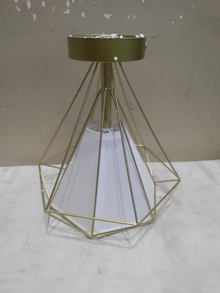 Small light fixture, gold color, 30x28x28 cm, hardwares