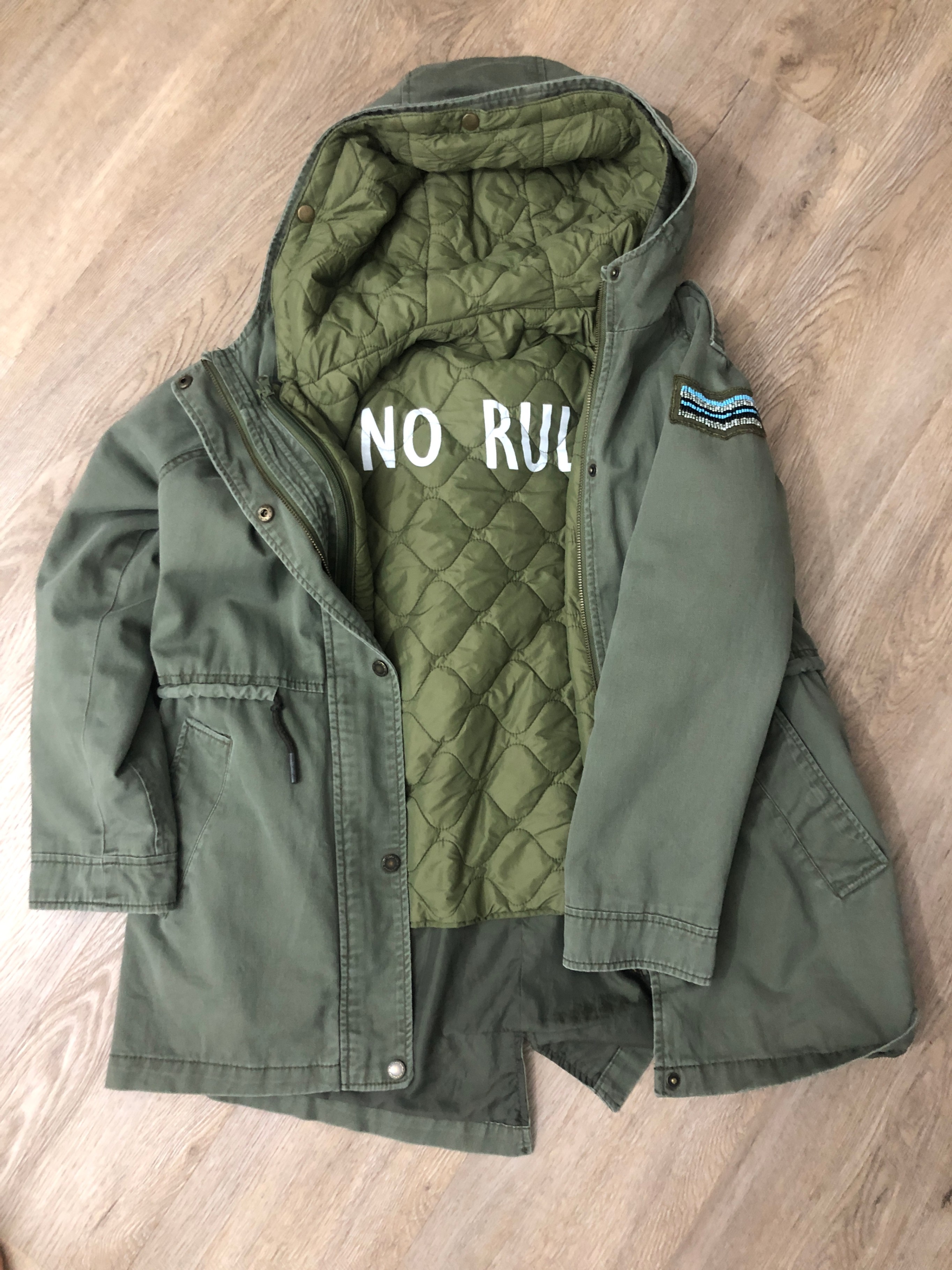 Excellent condition!! Zara Girls Olive Green Utility Jacket - photo 4