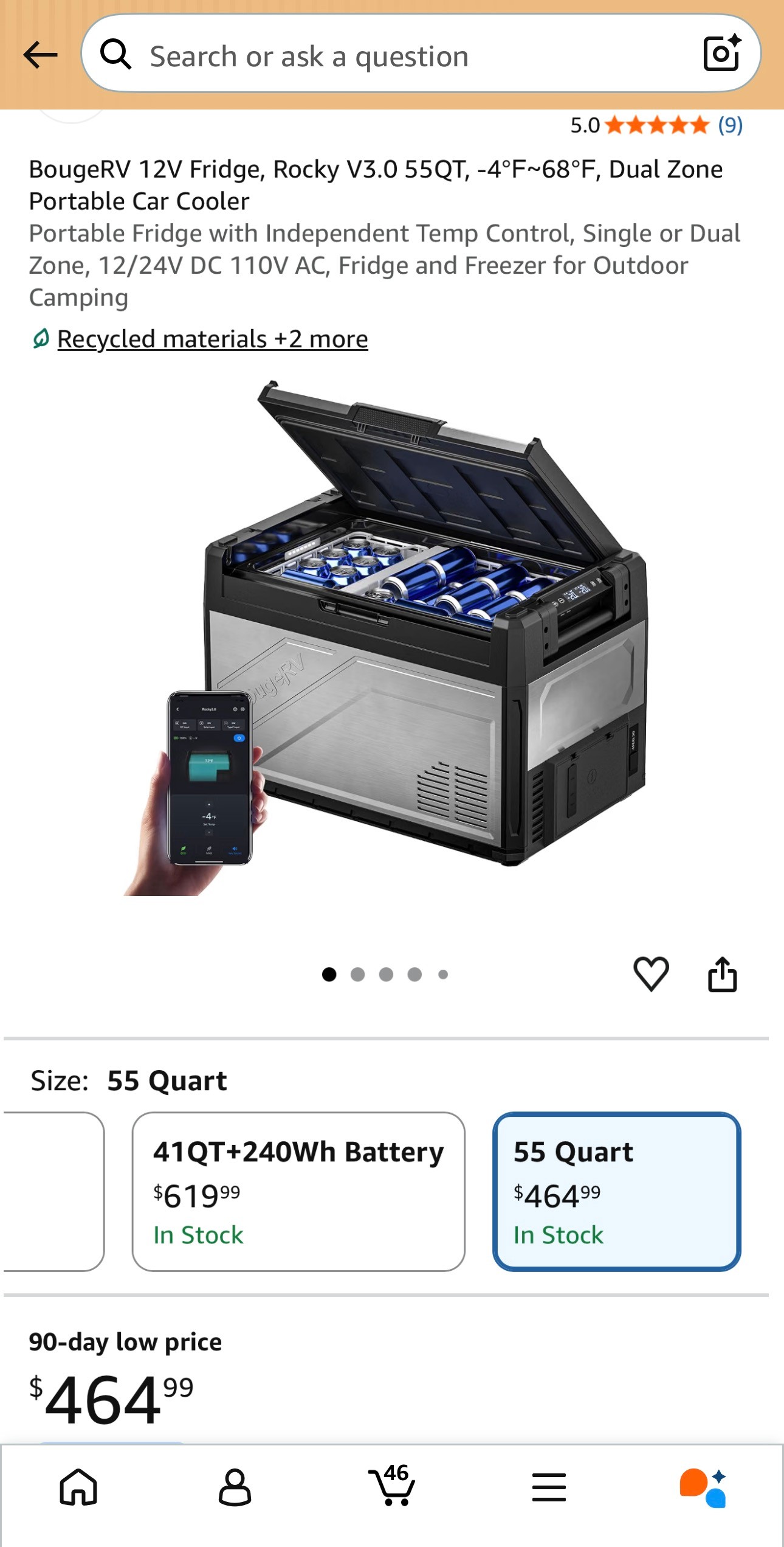 BougeRV Portable Fridge Independent Temp Control Single or Dual