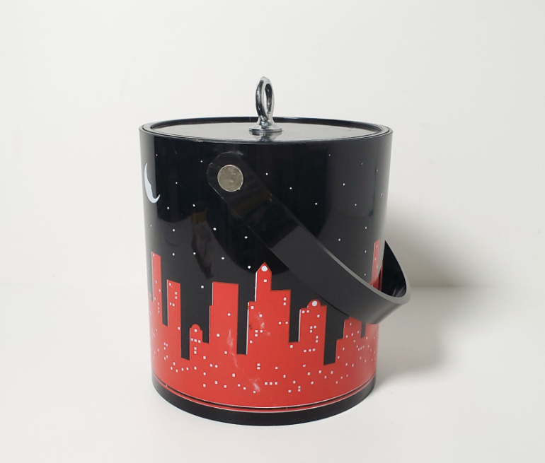 Vintage 1986 Enesco Curtis-Swann Pop Art Cityscape Ice Bucket - photo 3