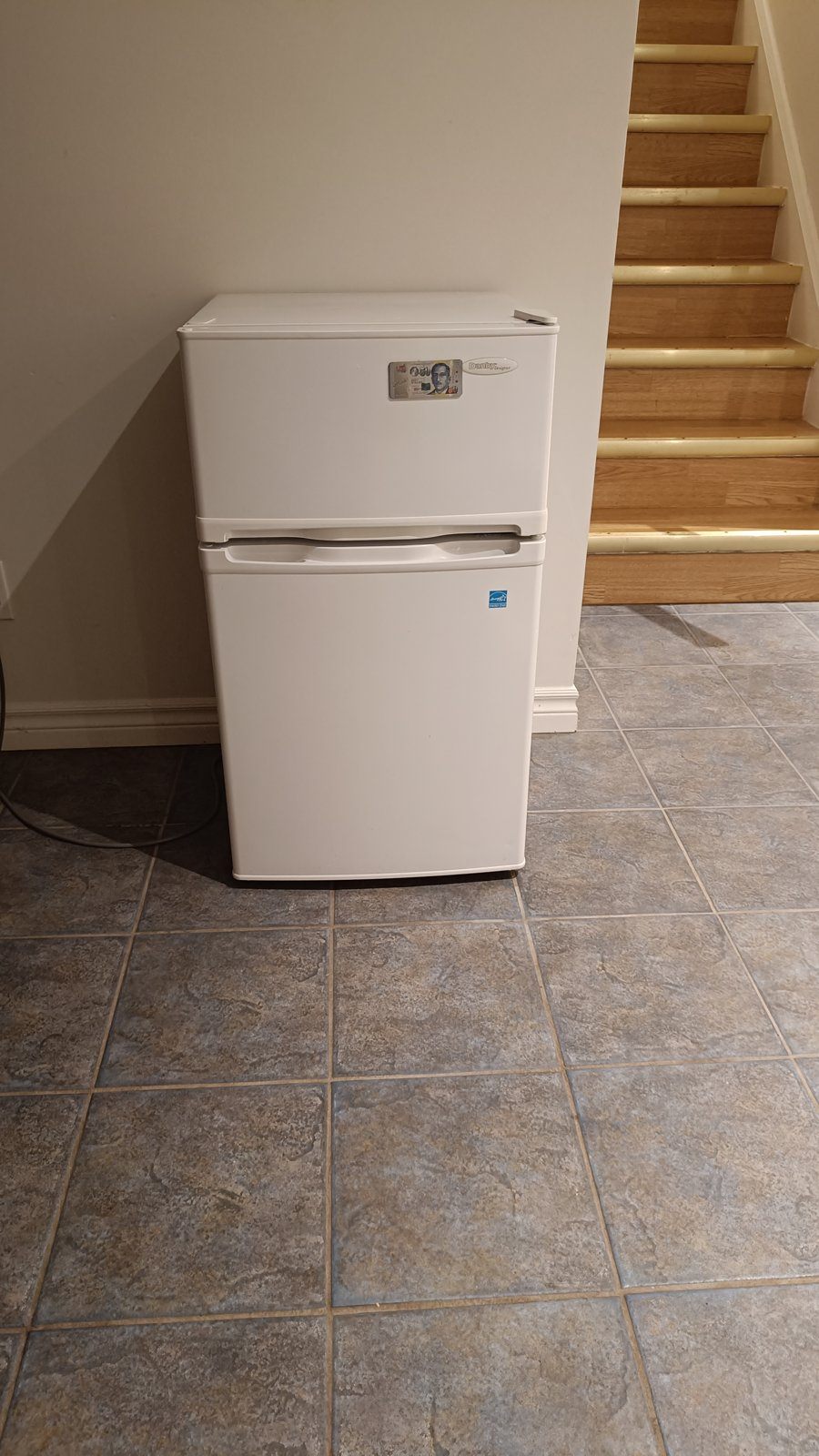 Compact 2-Door Mini Fridge with Freezer, White