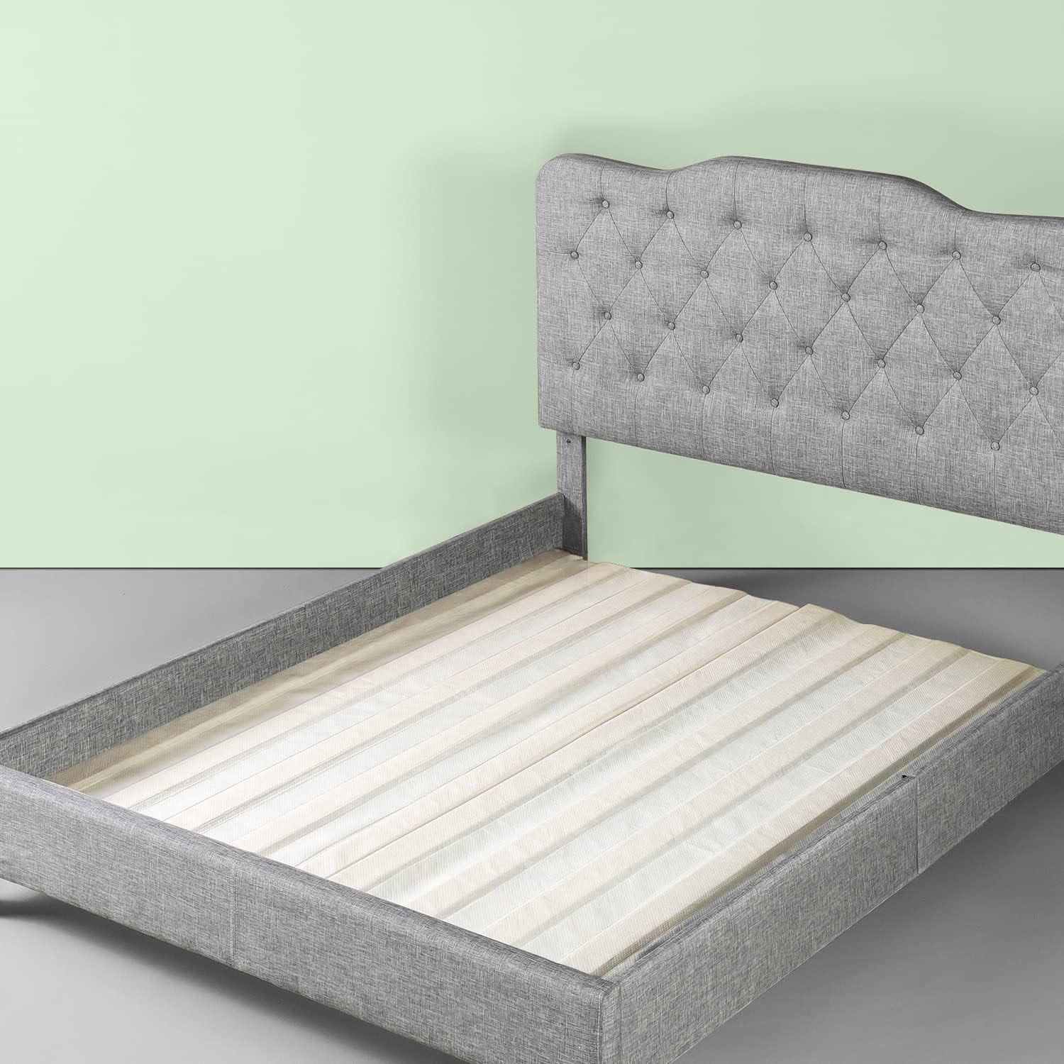 Queen Size Upholstered Bed Frame Slat Support - photo 3
