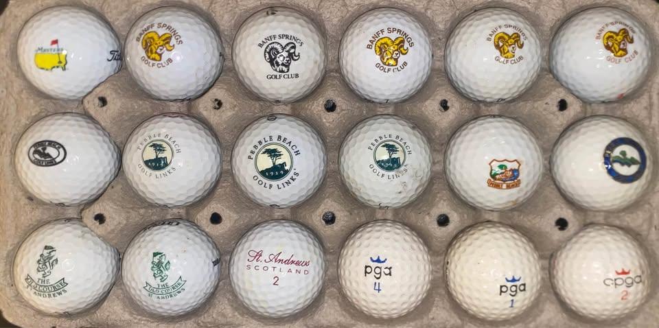 Rare course logo golf balls for collectors
