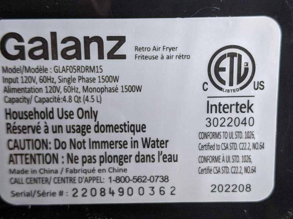 Air Fryer by Galanz, Non-Stick Basket, 4.8Qt, 1500W - photo 5