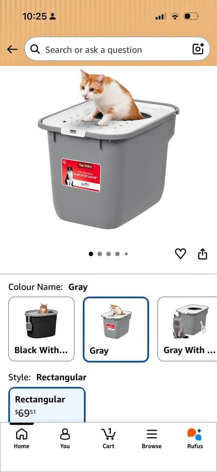 XL 20.5L x 14.75W x 14.5H Inch Cat Litter Box / Cat Toilet /