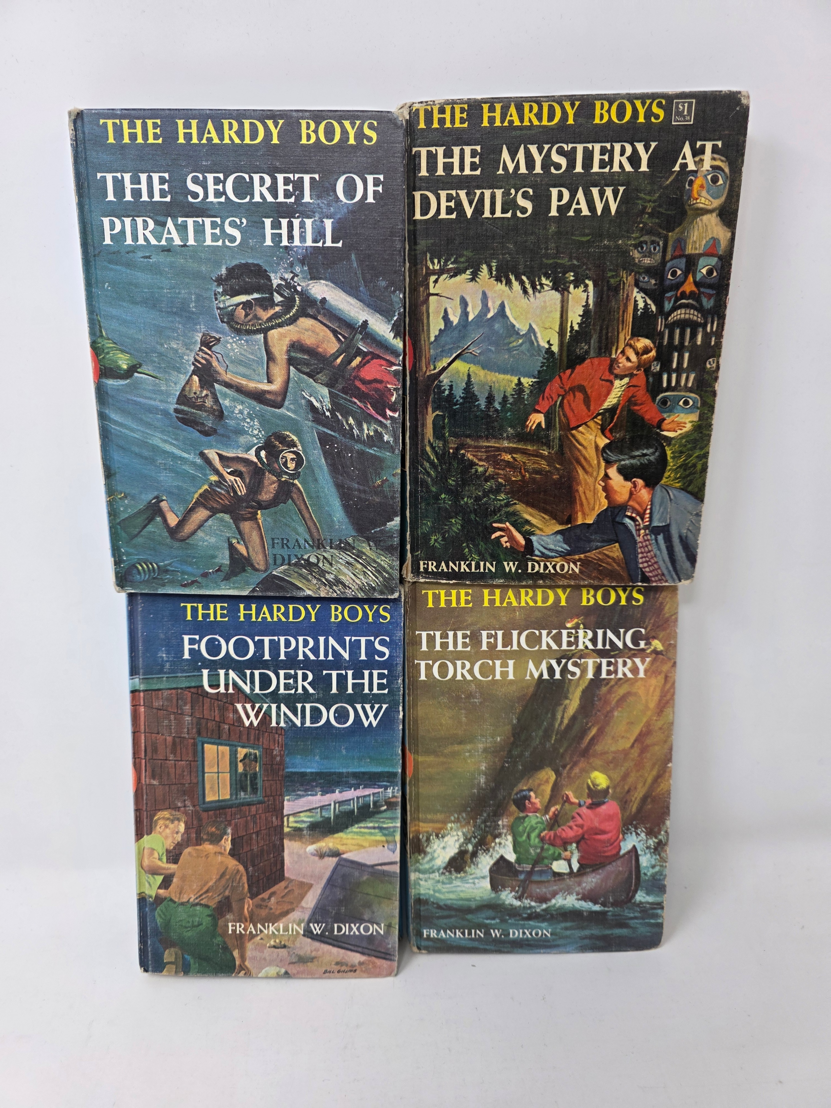 Vintage Hardy Boys Mystery Books Lot of 4 Matte Picture Covers