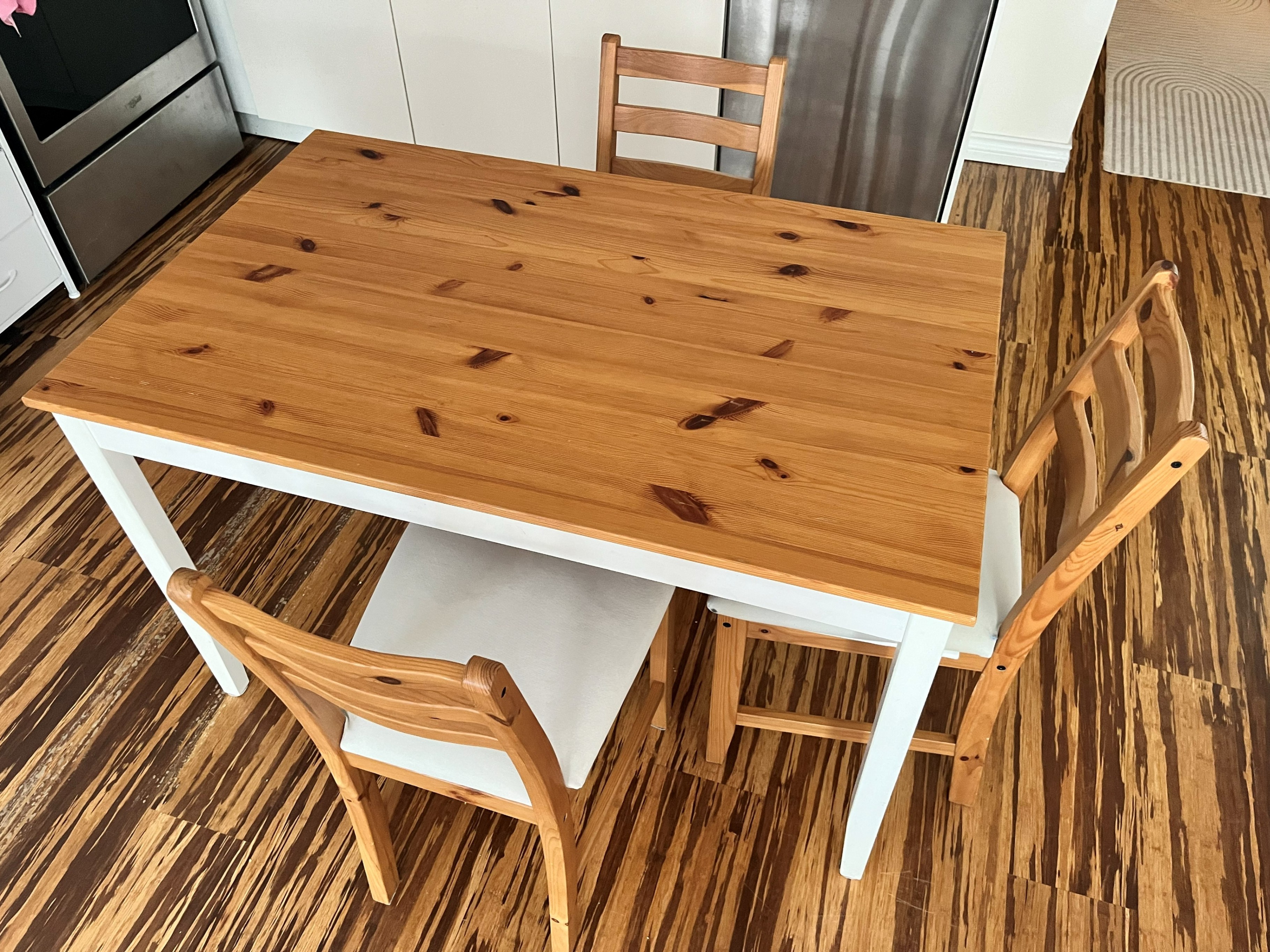 IKEA Dining Table with 3 Chairs - photo 2