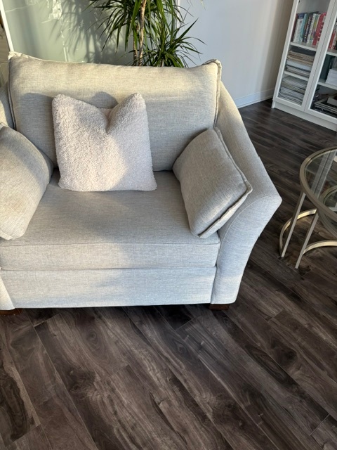 Preloved grey one seater sofa